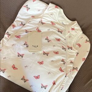 Kyte BABY Cream Sleep Sack with Pink Butterfly Print